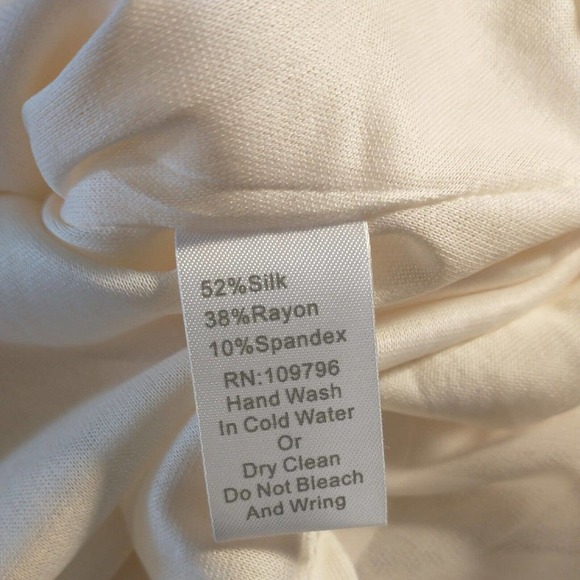 Pretty Angel Women's Large silk Wedding Dress Sheer Sleeveless Lined New Ivory - Picture 13 of 13